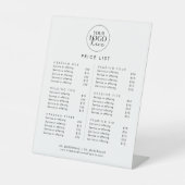 Preisliste für Chic Typografy Sockelschild (Vorderseite)