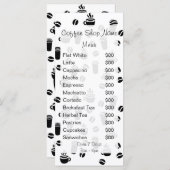 Preisliste für das Coffee Gemustert Café Business- Menükarte (Vorne/Hinten)