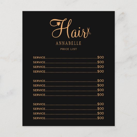 Preisliste für den Friseursalon Flyer (Vorne)