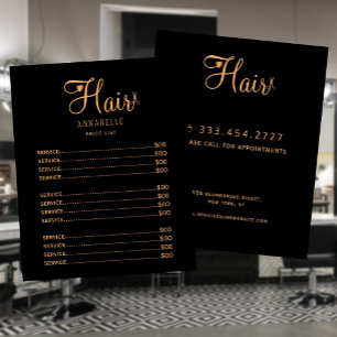 Preisliste für den Friseursalon Flyer