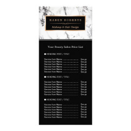 Preisliste für den zweiseitigen weißen Marmorsalon Werbekarte