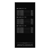 Preisliste für den zweiseitigen weißen Marmorsalon Werbekarte (Hinten)