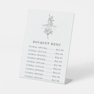 Preisliste für die Blume Florist, handgezeichnet Sockelschild