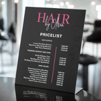 Preisliste für die schwarz-rosa Haarfarbe