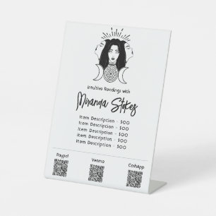 Preisliste für Dreifach-Goddess Hecate Schwarz & W Sockelschild