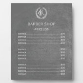 Preisliste für Edelleder aus Silber, dunkelgrau Fotoplatte (Vorderseite)