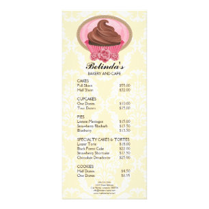 Preisliste für elegante Schokolade Cupcake Bäckere Werbekarte