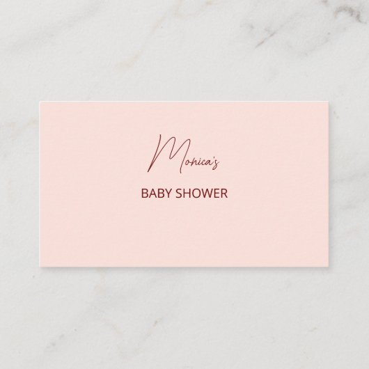 Preisliste für Erdbeeren-Babydusche Begleitkarte (Rückseite)