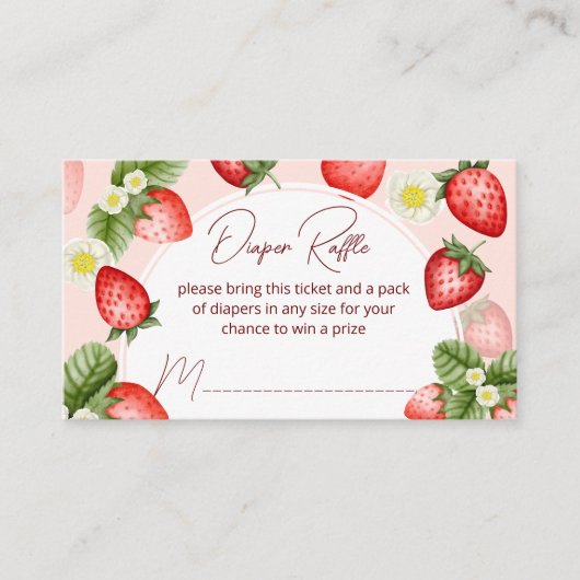 Preisliste für Erdbeeren-Babydusche Begleitkarte (Vorderseite)