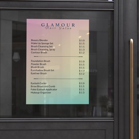 Preisliste für Esthetician Pastel Holographic Poster
