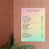 Preisliste für Esthetician Pastel Holographic Poster