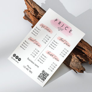 Preisliste für Esthetician Script Typografie Flyer