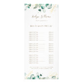 Preisliste für Eukalyptus Werbekarte (Vorne)