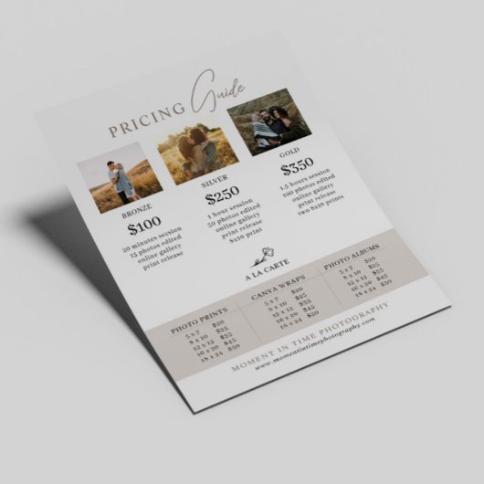 Preisliste für Familienfotografen Flyer