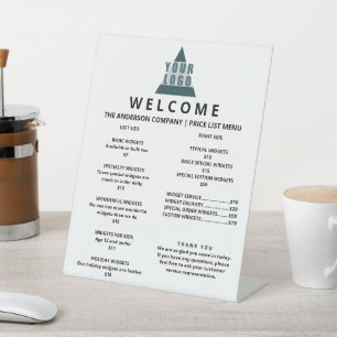 Preisliste für Firmenlogo 2 Spalte Große Sockelschild