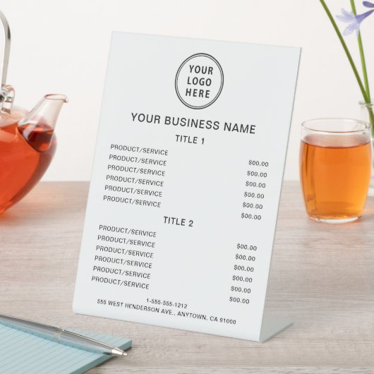 Preisliste für Firmenlogo Sockelschild (In Situ)