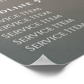 Preisliste für flüssige Glitzer Poster (Ecke)