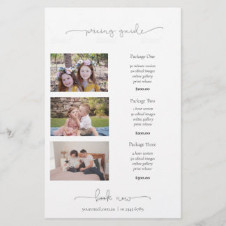 Preisliste für Fotografien - Marketing Flyer