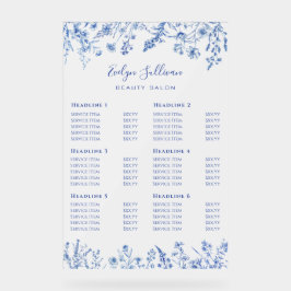 Preisliste für französische Blaue Wildblumen Acrylschild