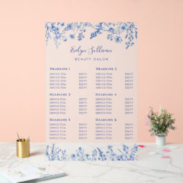 Preisliste für französische Blaue Wildblumen Acrylschild