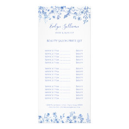 Preisliste für französische blaue Wildblumen Werbekarte