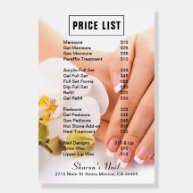 Preisliste für französische Nails & Orchideen Salo