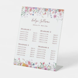 Preisliste für frische Wildblumen Sockelschild