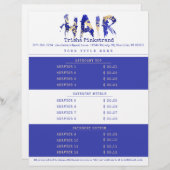 Preisliste für Friseursalon Briefbogen (Vorne/Hinten)