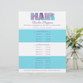 Preisliste für Friseursalon Briefbogen (Stehend Vorderseite)