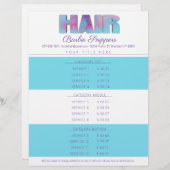 Preisliste für Friseursalon Briefbogen (Vorne/Hinten)