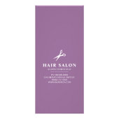 Preisliste für Friseursalon Lila Friseurmodell Werbekarte (Hinten)
