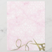 Preisliste für Friseursalon Marmorplatte Rosa Gold Flyer (Hinten)