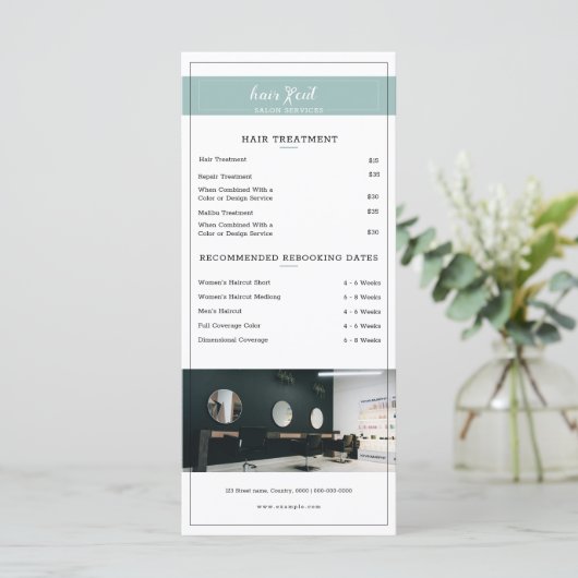 Preisliste für Friseursalon - Minimales Design (Stehend Vorderseite)
