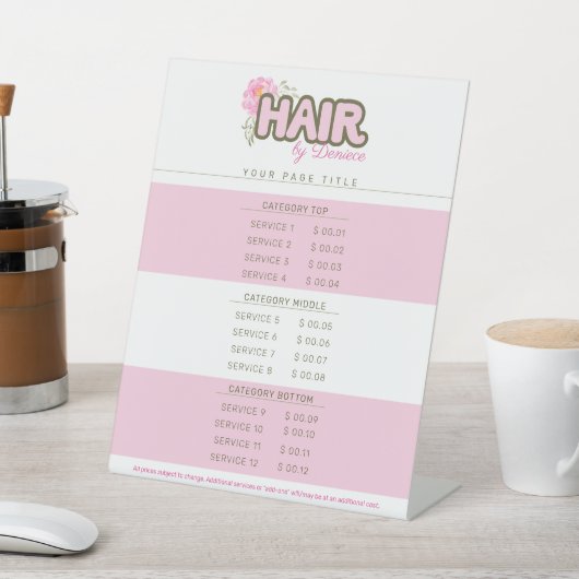 Preisliste für Friseursalon Sockelschild (In SItu)