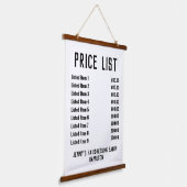 Preisliste für Friseursalons Wandteppich Mit Holzrahmen (Gewinkelt)