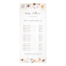 Preisliste für getrocknete Blume Rack-Karte