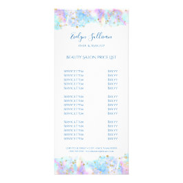 Preisliste für Glitzer in Blaupastellfarben Werbekarte