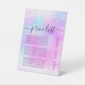 Preisliste für Glitzer Pastel Girly Sockelschild (Vorderseite)