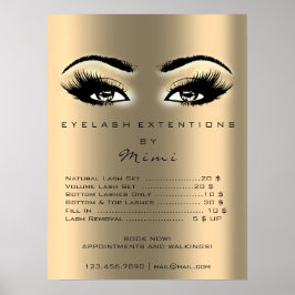 Preisliste für Gold Sepia Makeup Artist Eyes Lashe Poster