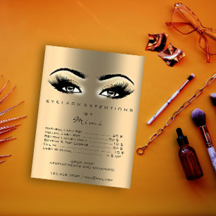 Preisliste für Gold Sepia Makeup Artist Waxing Las Poster