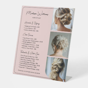 Preisliste für Haarstühle - Salon-Dienstleistungen Sockelschild