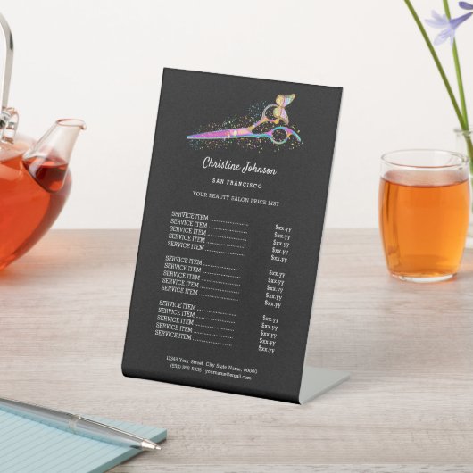Preisliste für Haarstylen Sockelschild (In SItu)