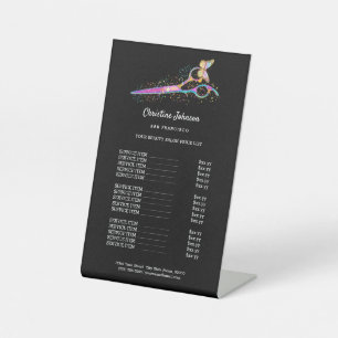 Preisliste für Haarstylen Sockelschild