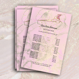 Preisliste für Haarstylist pink Flyer