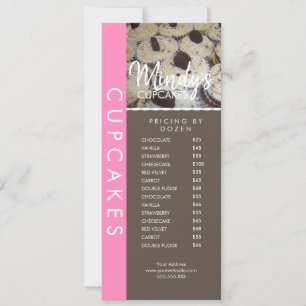 Preisliste für hausgemachte Bäckerei-Cupcakes-Flug Einladung