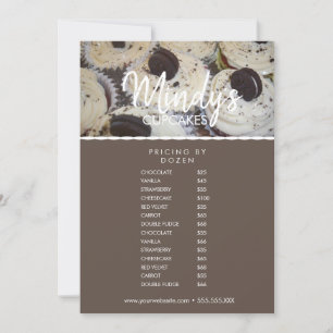 Preisliste für hausgemachte Bäckerei-Cupcakes-Flug Einladung