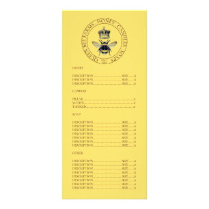 Preisliste für Honigbienen Werbekarte