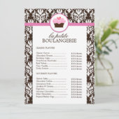 Preisliste für hübsche Damaskus-Bäckerei (Stehend Vorderseite)