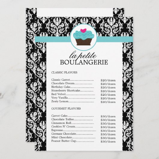 Preisliste für hübsche Damaskus-Bäckerei (Vorne/Hinten)