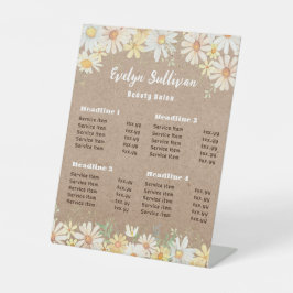 Preisliste für Imitate aus Kraftpapier Sockelschild